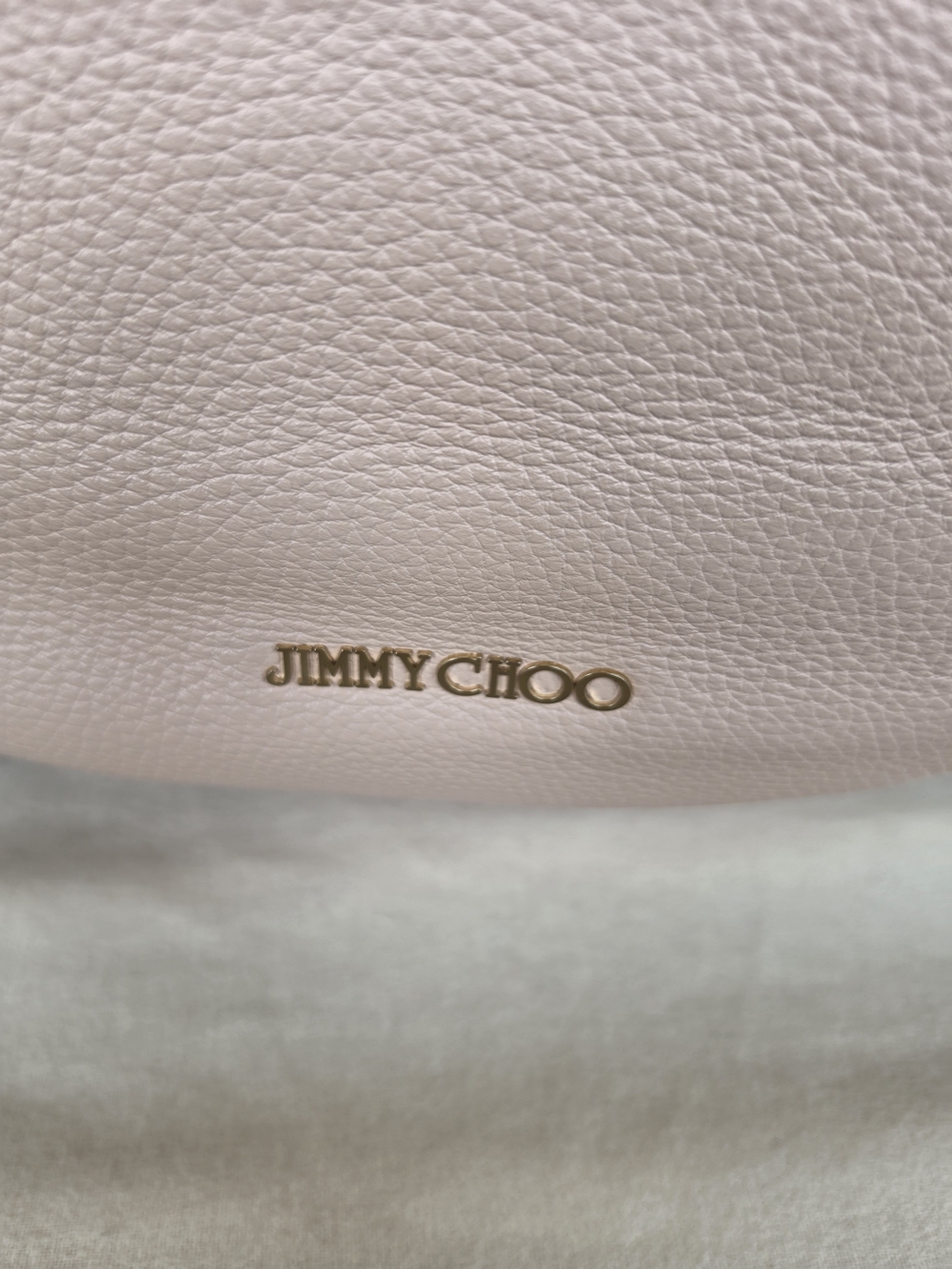Jimmy Choo Pale Blush Pink Pebbled Leather Hobo with Gold Hardware - Picture 3 of 7